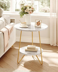 2-Tier Little Tree Faux Marble End Table