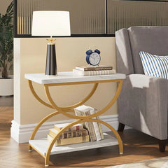 2-Tier Rectangular End Side Accent Table