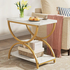 2-Tier Rectangular End Side Accent Table