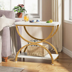 2-Tier Rectangular End Side Accent Table