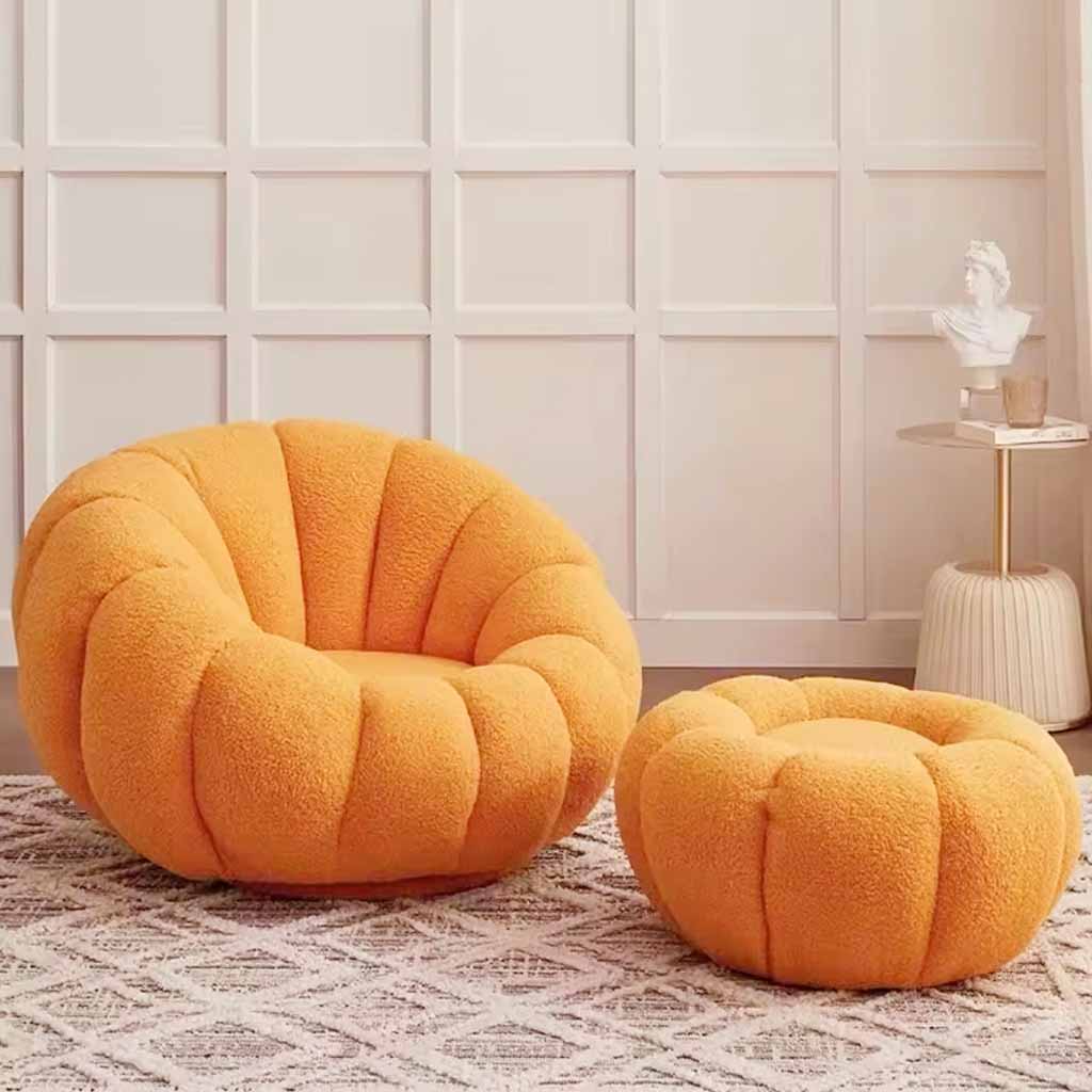 Modern Plush Accent Chair with Matching Ottoman – Cloud-Inspired Tufted Design for Living Room Comfort