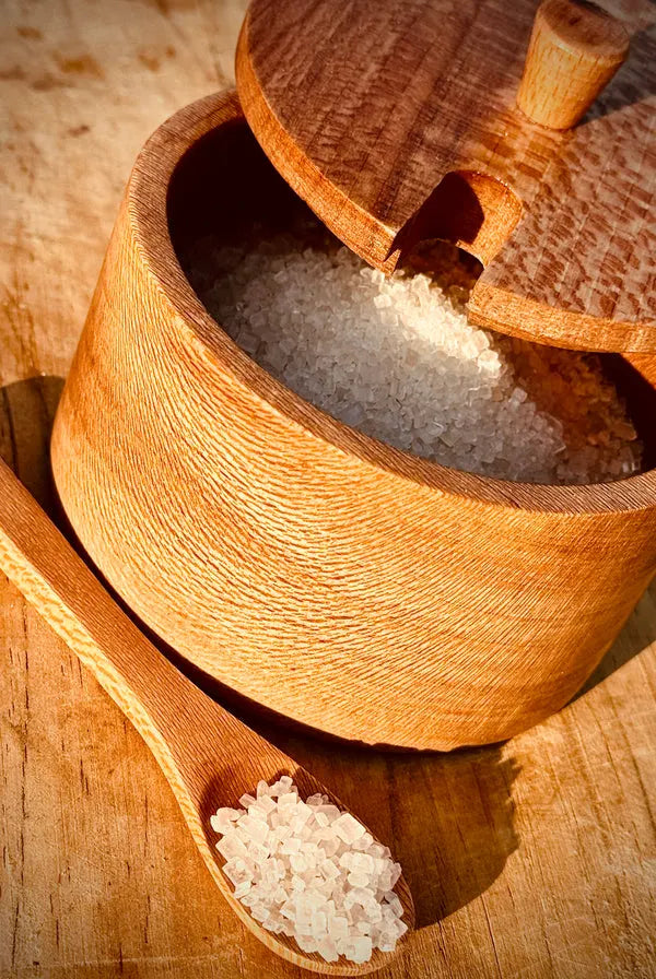 Wooden Sugar Pot, Spice Jar with Lid