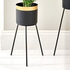 Black Metal Plant Stand Indoor - Two Sizes