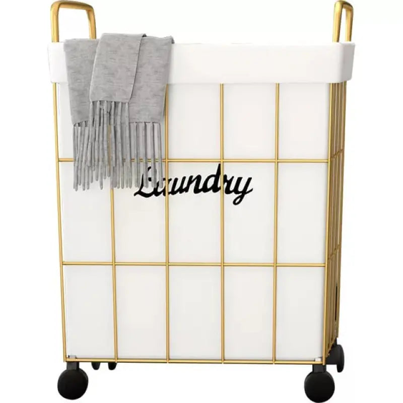 Rolling Laundry Sorter Cart with Wood Top Extra Large Capacity Clothes Hamper