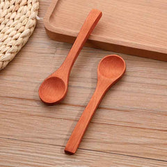 Polished Wooden Masala Jar Spoon - Pack of 6