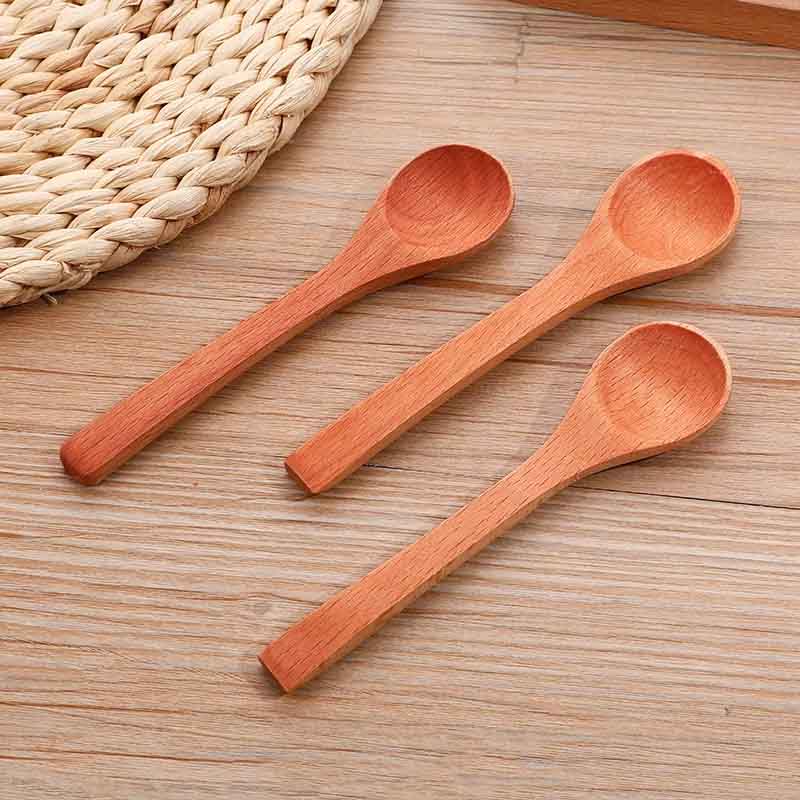 Polished Wooden Masala Jar Spoon - Pack of 6