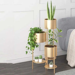 Modern 6-Tier Gold Metal Plant Stand - Indoor Decorative Flower Pot Holder