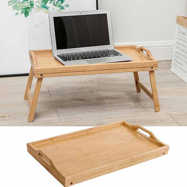 Adjustable Bamboo Bed Table Desk – Perfect for Laptops & Meals