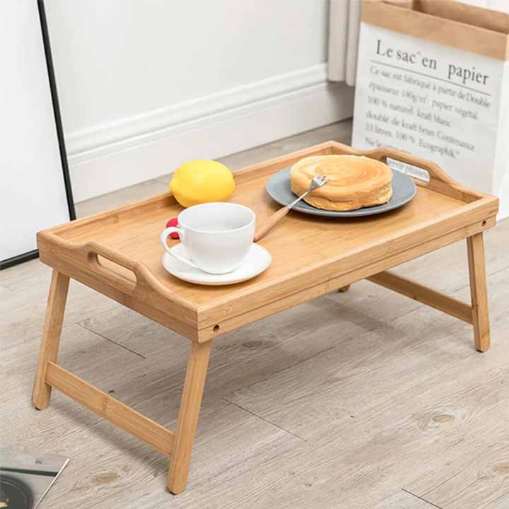 Adjustable Bamboo Bed Table Desk – Perfect for Laptops & Meals