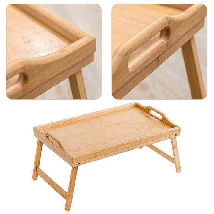 Adjustable Bamboo Bed Table Desk – Perfect for Laptops & Meals